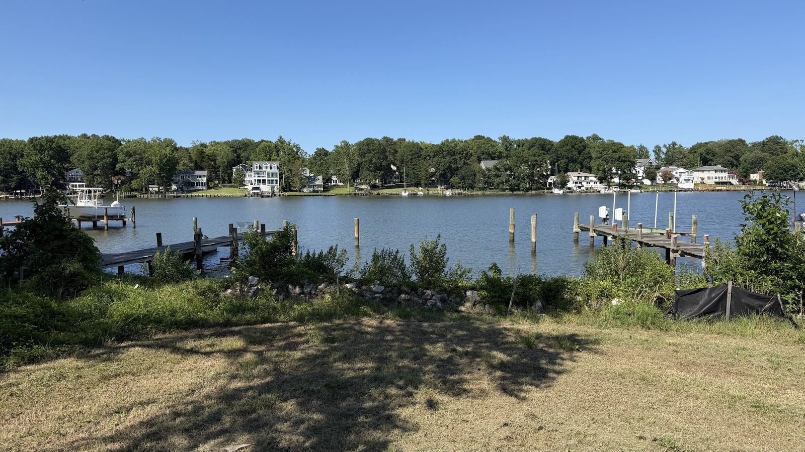 Existing Oyster Creek waterfront and piers at 1254 Washington Drive
