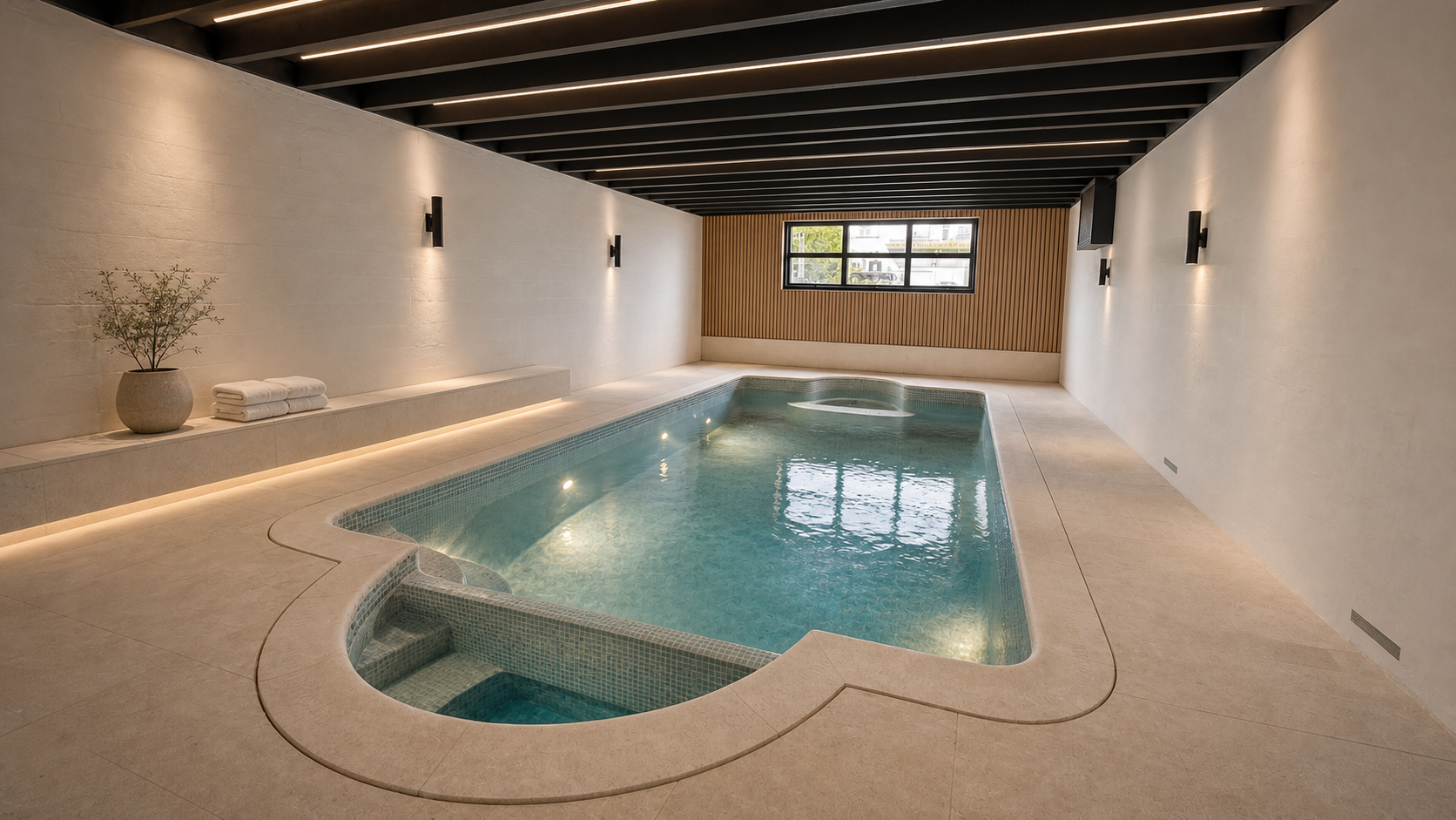 Concept rendering of the renovated indoor pool and wellness space