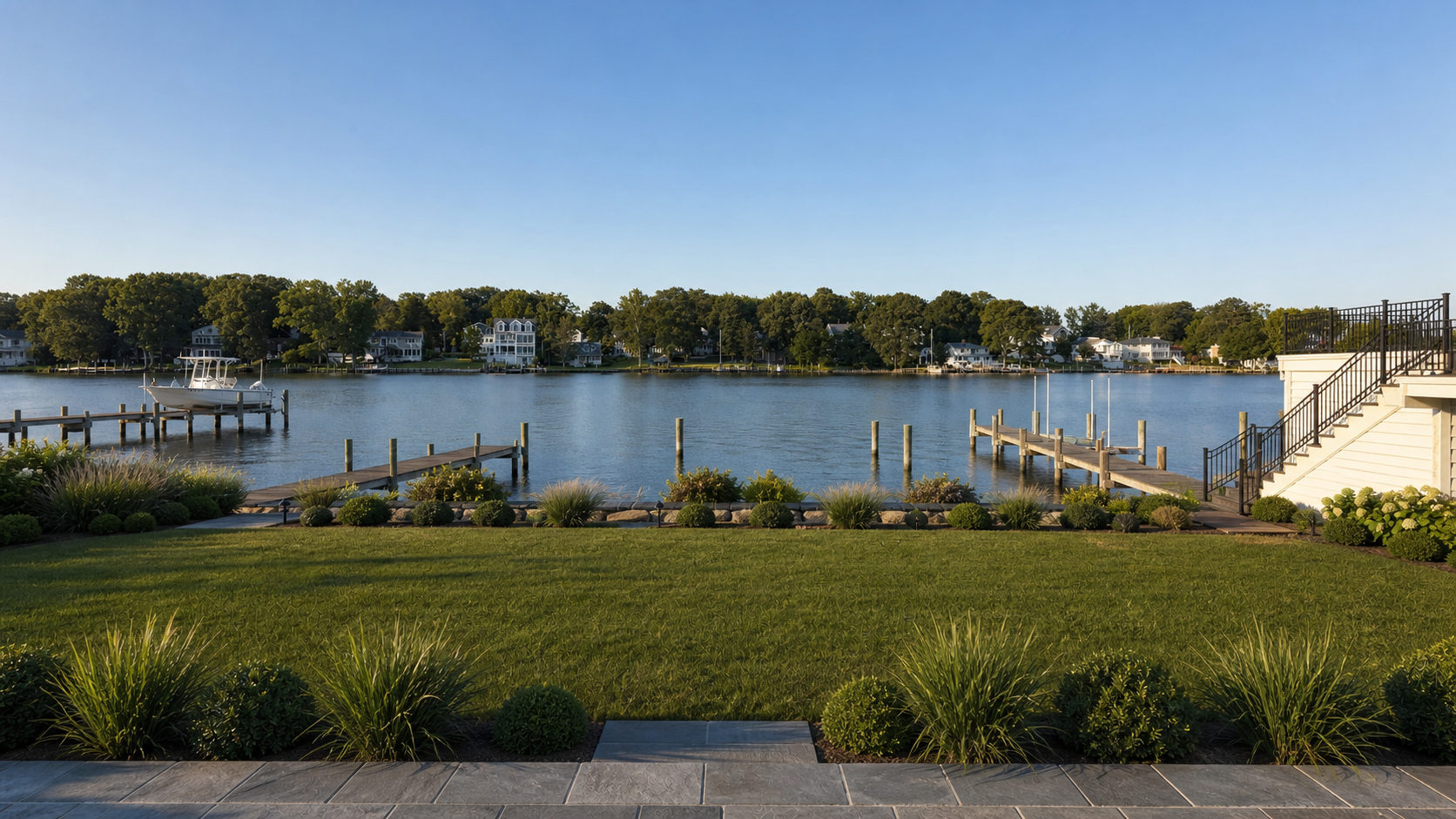 Concept view of the completed waterfront frontage at 1254 Washington Drive